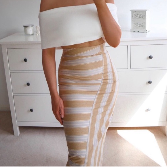 Draped midi skirt striped - Picture 2 of 13